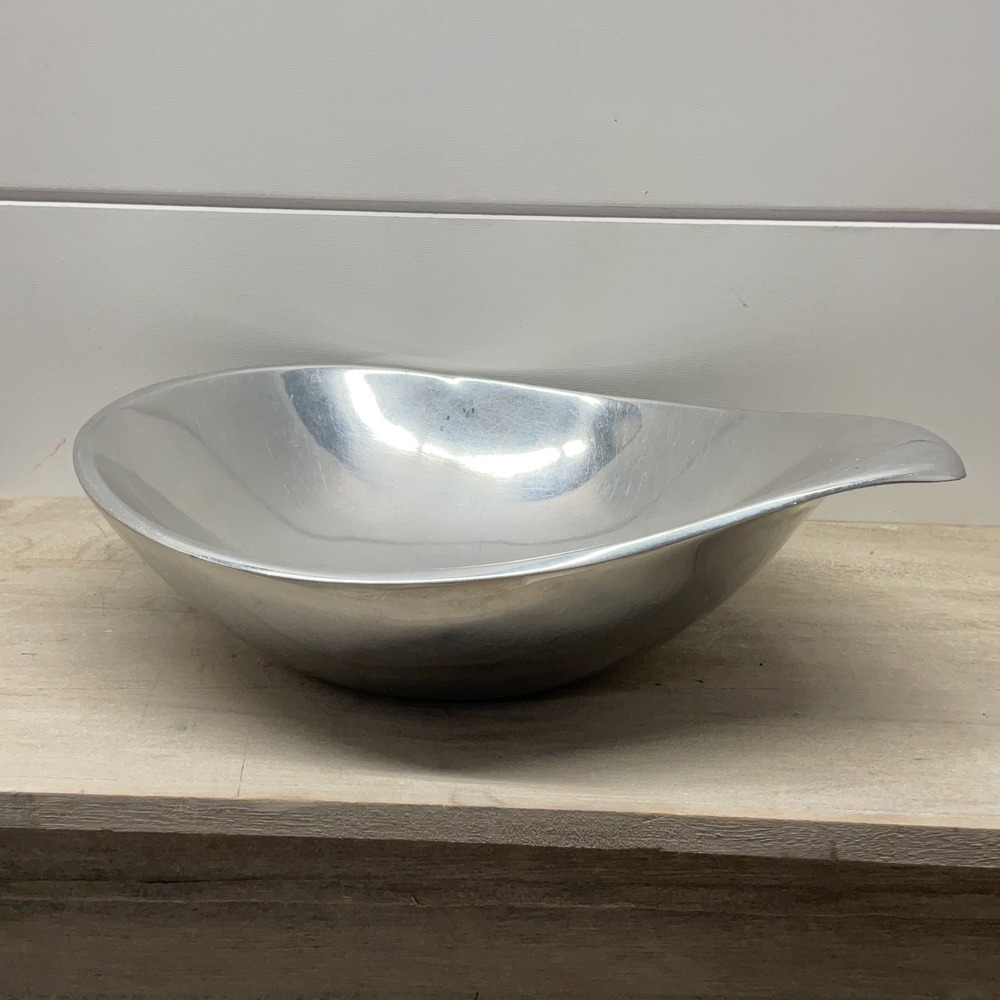 Nambe 700 Eva Zeisel 1999 Alloy Teardrop Serving Bowl Mid Century Modern Silver
